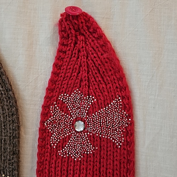 🛍 2 Headband Earwarmer w  Button Closure [Taupe] & [Pink] - Picture 5 of 10